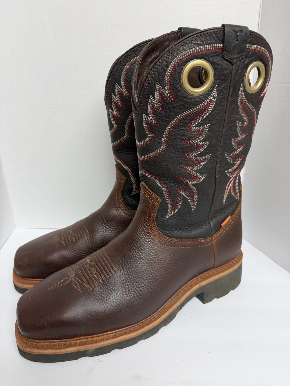 Tecovas Men's LongHaul Brown 11In Tobacco WP Composite Square Toe Work Boots 12D